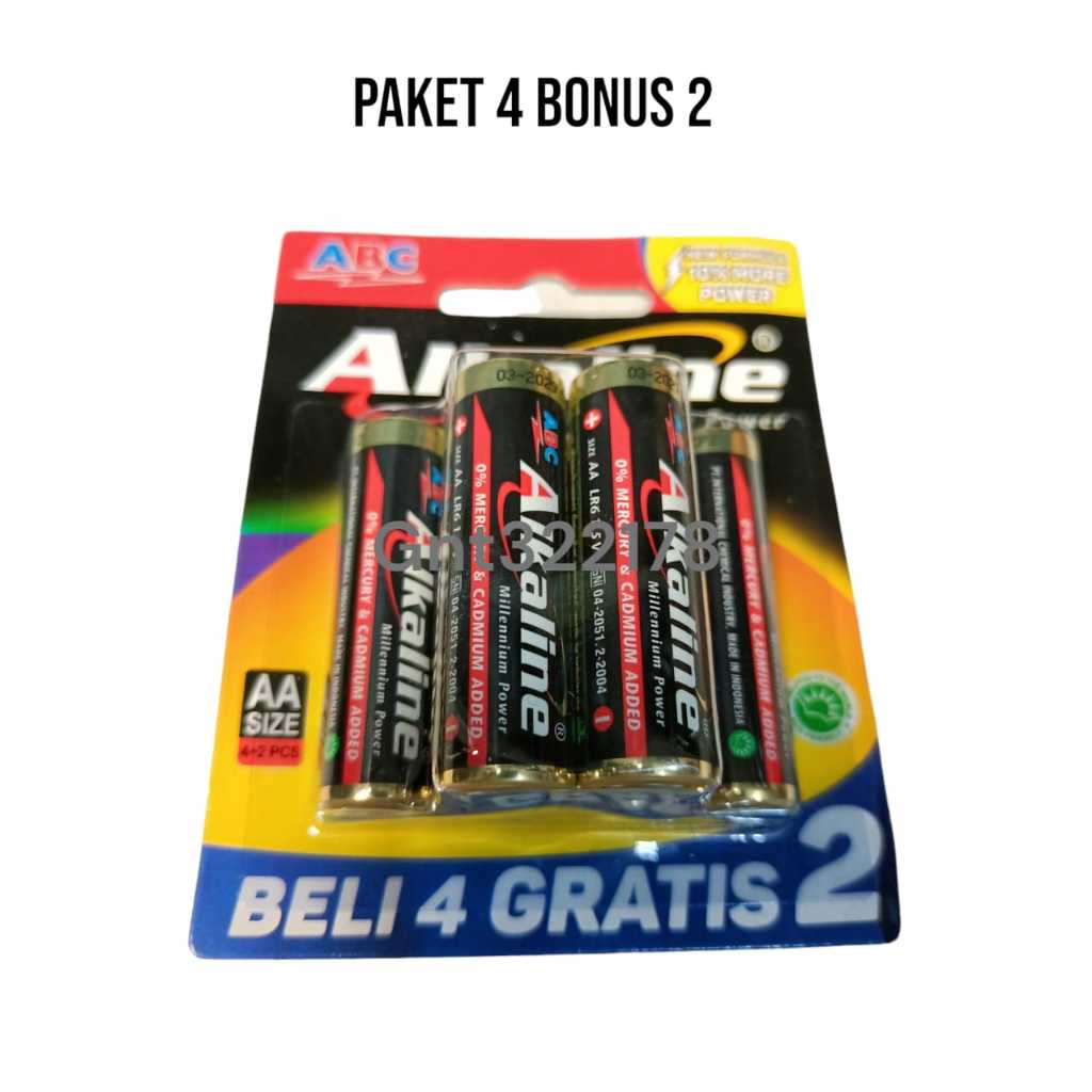 Jual Baterai Paket ABC Alkaline 4 Free 2 AA DAN AAA | Shopee Indonesia
