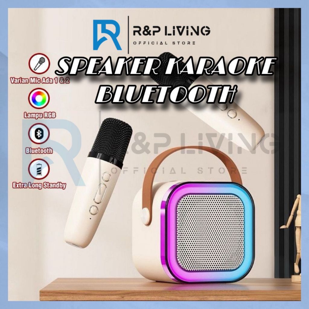 Jual R&P [COD] Speaker Bluetooth Karaoke 1&2 Mic 1 Set Mini Speaker ...