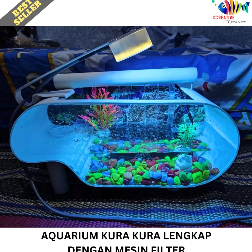 Jual Aquarium kura kura aquarium mini full set dengan mesin filter air ...