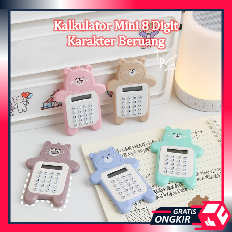 Jual Gratis Ongkir - 5531 Kalkulator Mini 8 Digit Karakter Beruang ...