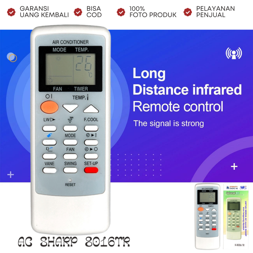 Jual REMOTE AC MULTI SHARP SPLIT INVERTER LOW WATT K8006TR | Shopee ...