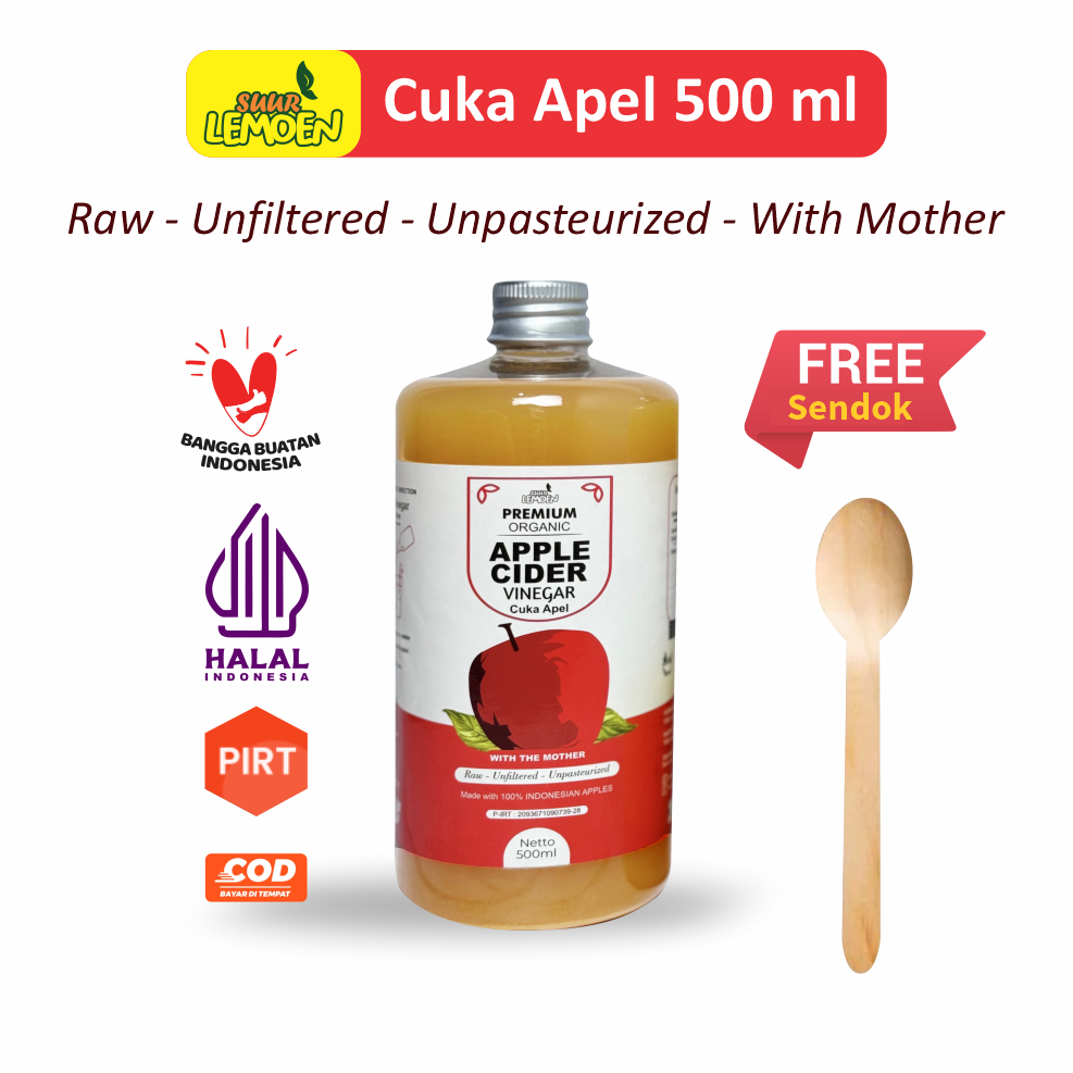 Jual CUKA APEL Apple Cider Vinegar | 250 ml - 500 ml Premium CUKA APEL ...