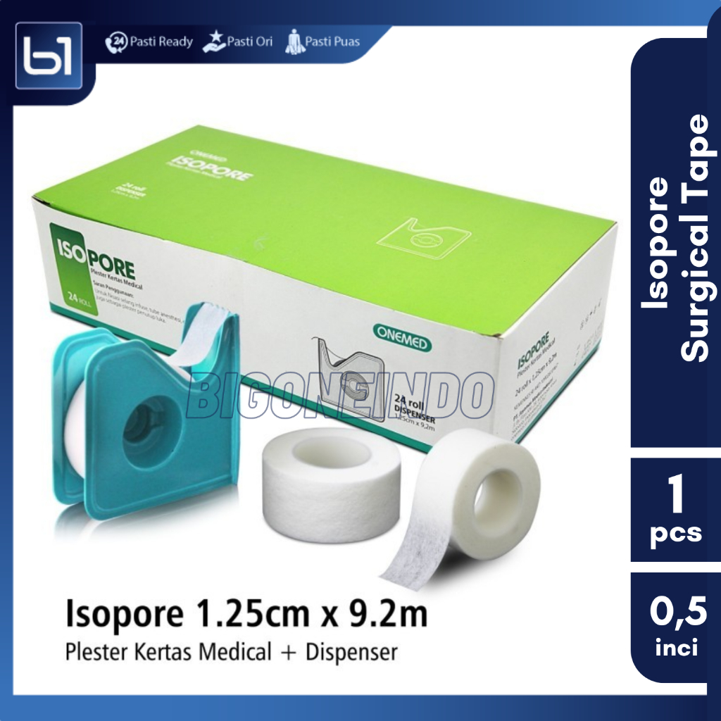 Jual Isopore Onemed Plester + Dispenser, Kertas Medical Tape Plaster ...