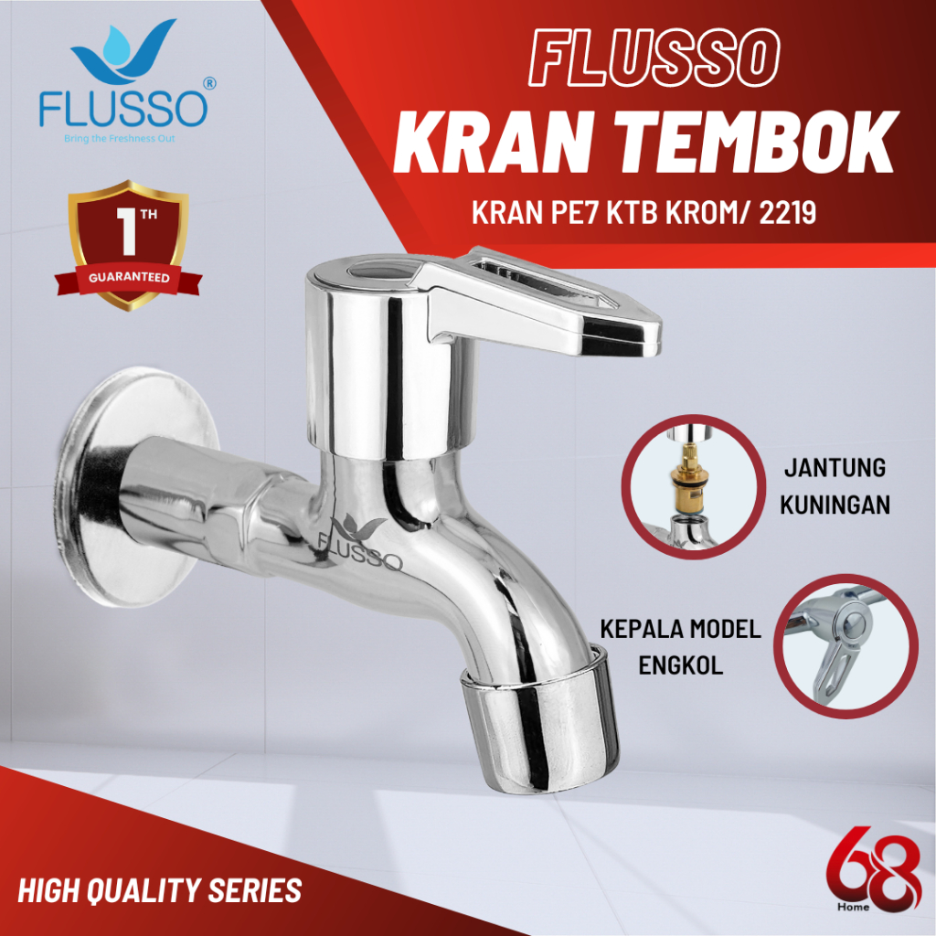 Jual Kran Tembok Flusso Keran Air Stainless Jantung Kuningan Kran Mesin