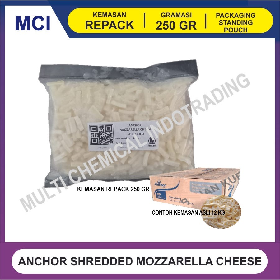 Jual Anchor Shredded Mozzarella Cheese Repack 250 Gr Keju Mozarella