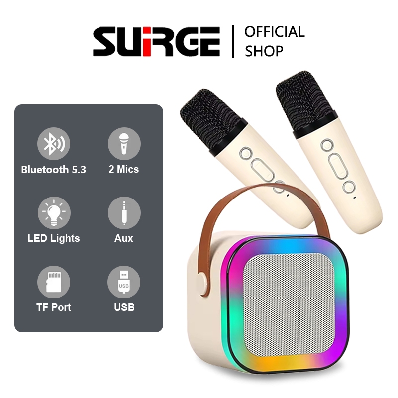 Jual SUIRGE Bluetooth Mini Speaker Karaoke Speaker Portable with 2 MIC ...