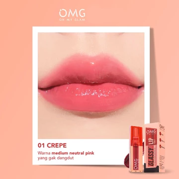 OMG OH MY GLAM GLASSY LIP TINT ( 2 G ) Moisturizing Liptint Warna Intense Tahan 12 Jam Skincare