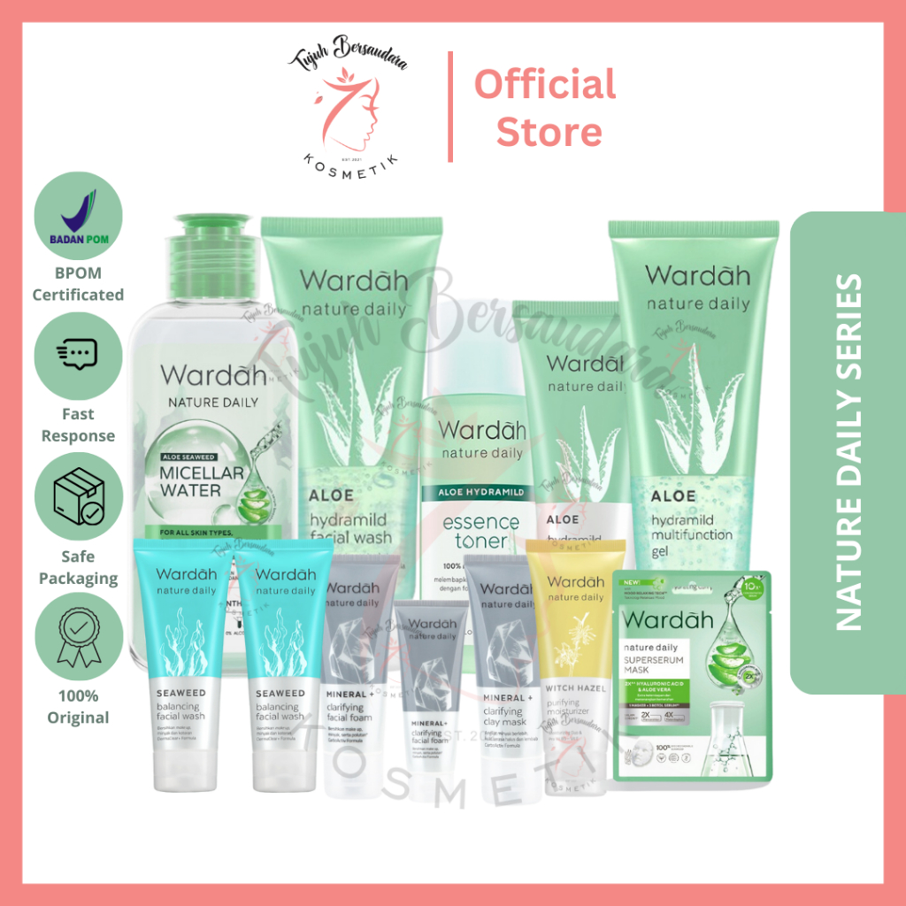 Jual Wardah Nature Daily Series Facial Wash Moisturizer Toner