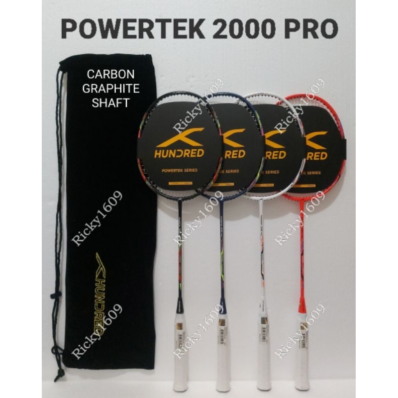 Promo New ! Raket Badminton Hundred Powertek 1000 Pro - BLK ORNGE RED