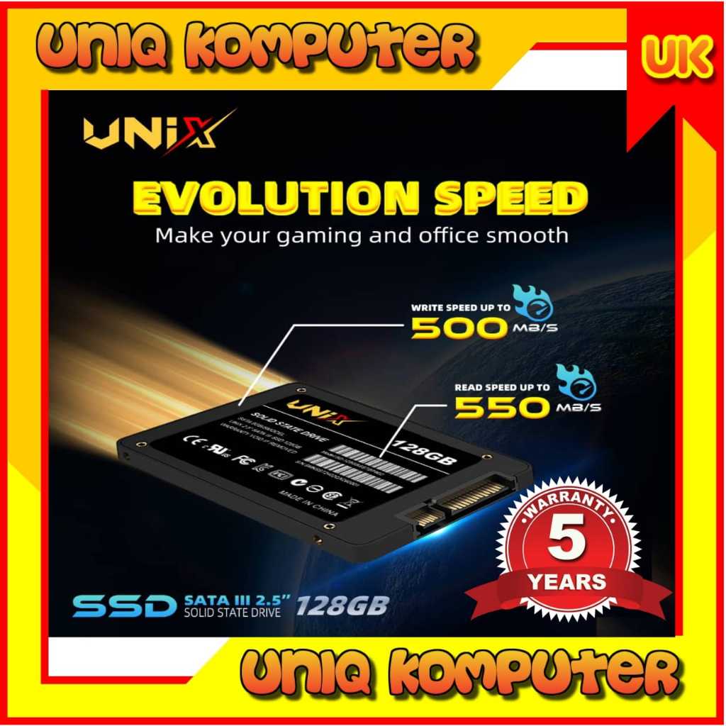 Jual SSD 128GB UNIX SATA GARANSI RESMI 5 TAHUN | Shopee Indonesia