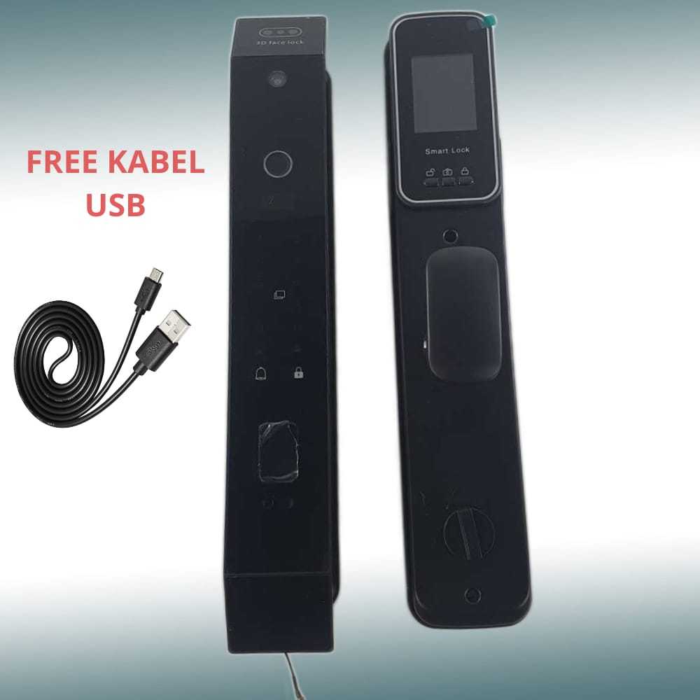 Jual Smart Door Lock Face 3D Recognition Fingerprint Password Key Card ...