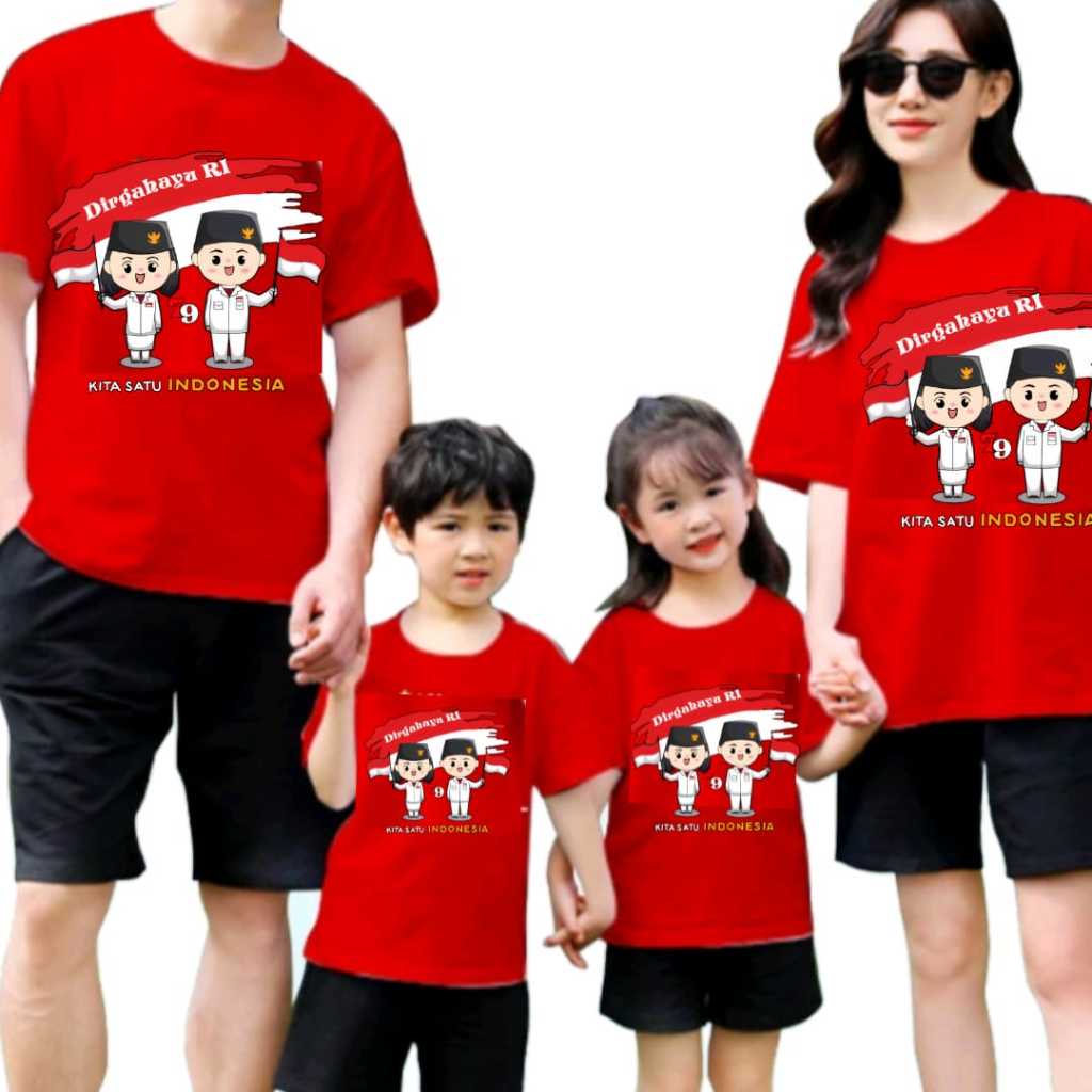 Jual Baju Kaos Motif HUT RI AGUSTUSAN Couple Family Oblong Usia Anak ...