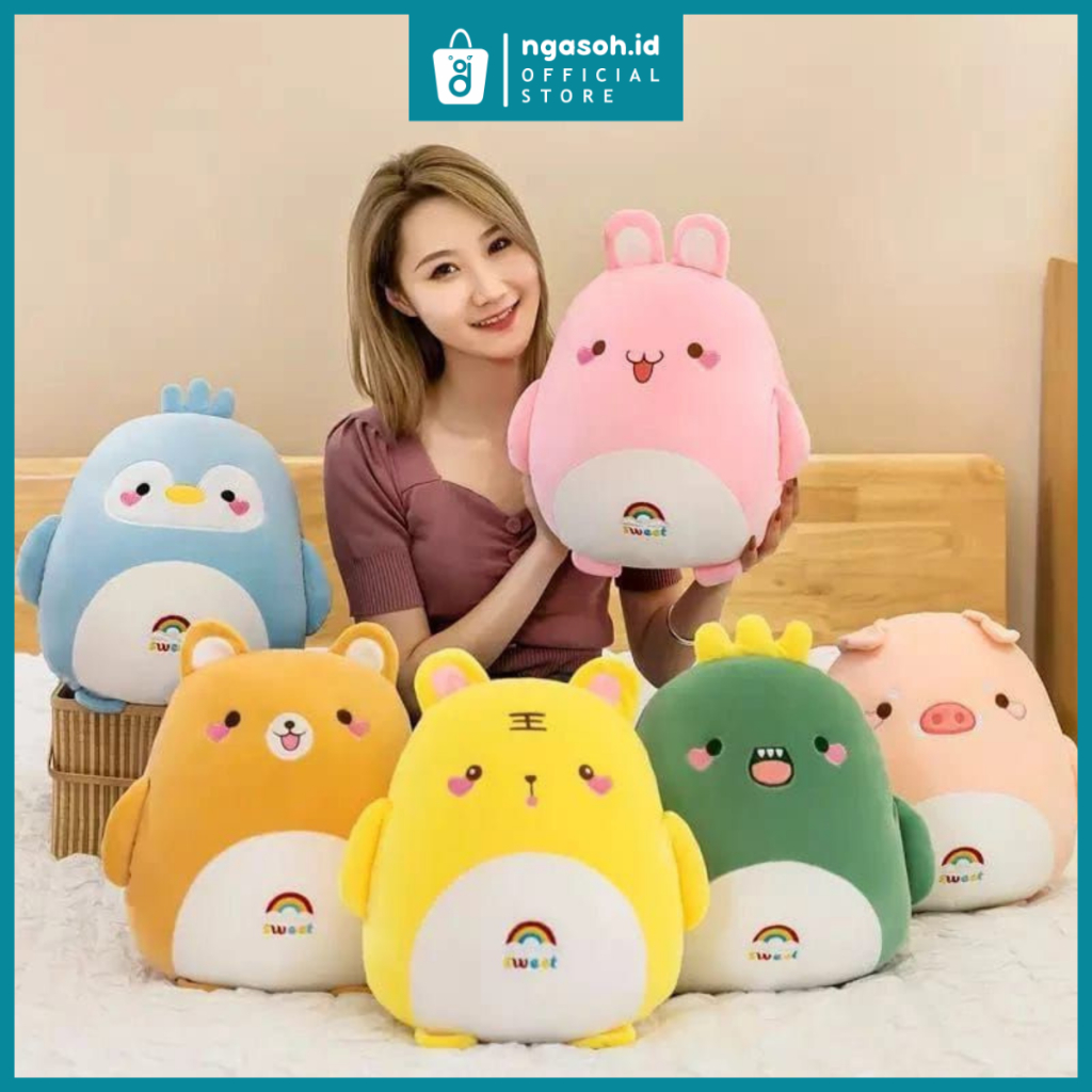 Jual Boneka Bantal Korean Animal 30 cm Boneka Imut Hadiah Anak NGASOH ...