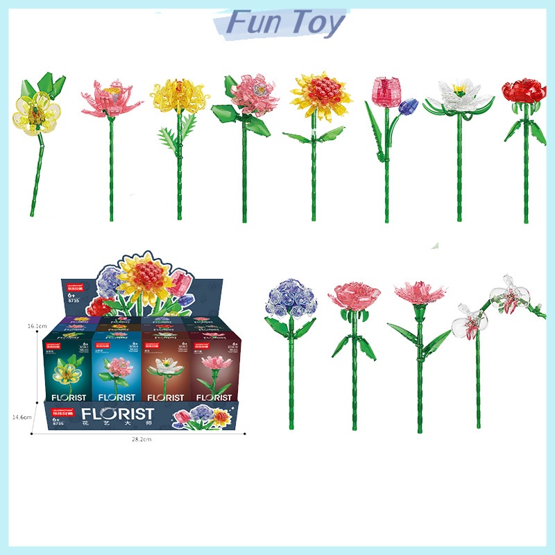 Jual FUN TOY Blok Bangunan Bunga Kristal Buket Bunga Bangunan BALODY ...