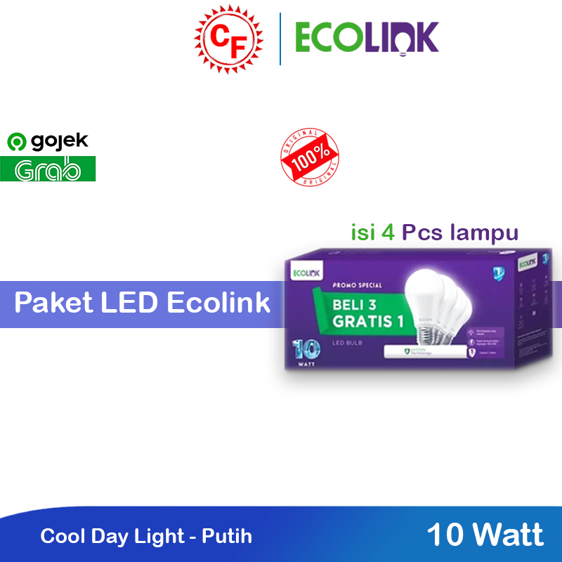 Jual Paket Ecolink Led Bulb Watt E Cool White Putih Shopee Indonesia