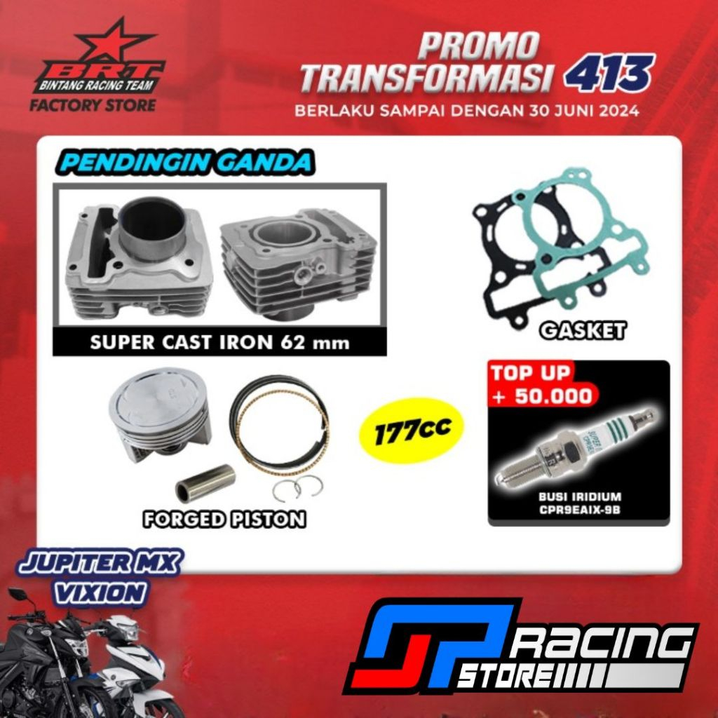 Jual Paket Bore UP Jupiter MX / VIXION Blok Piston 62 MM BRT Promo