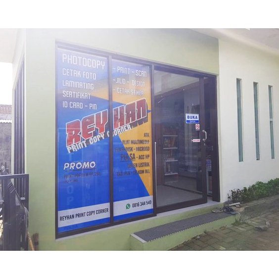 Jual KODE E33O Cetak Print Stiker One Way Kaca Mobil Kantor Ruko Gratis ...