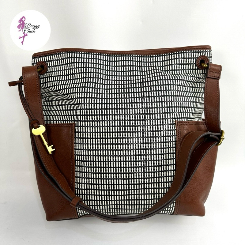 Jual FOSSIL Lane Crossbody Black White Shopee Indonesia