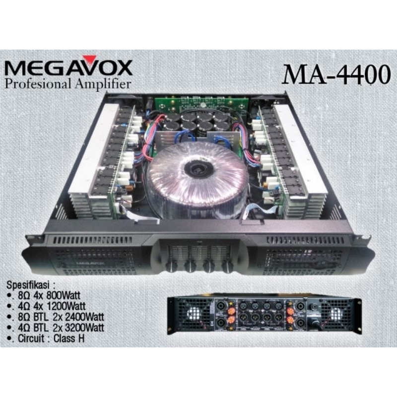 Jual POWER BUILD UP 4 CHANEL POWER ARRAY MEGAVOX MA-4400 | Shopee Indonesia