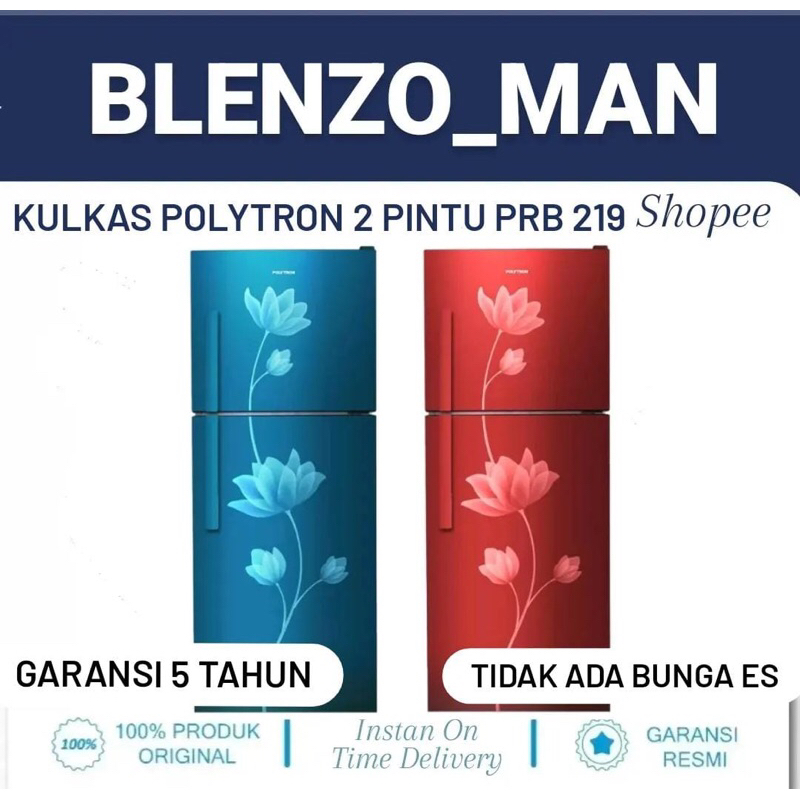 Jual KULKAS POLYTRON 2 PINTU PRB 219 LEMARI ES | Shopee Indonesia