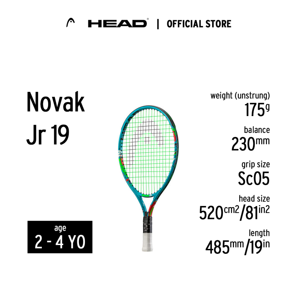 Jual HEAD Racket Novak Junior 19 - Raket Tennis Junior | Shopee Indonesia