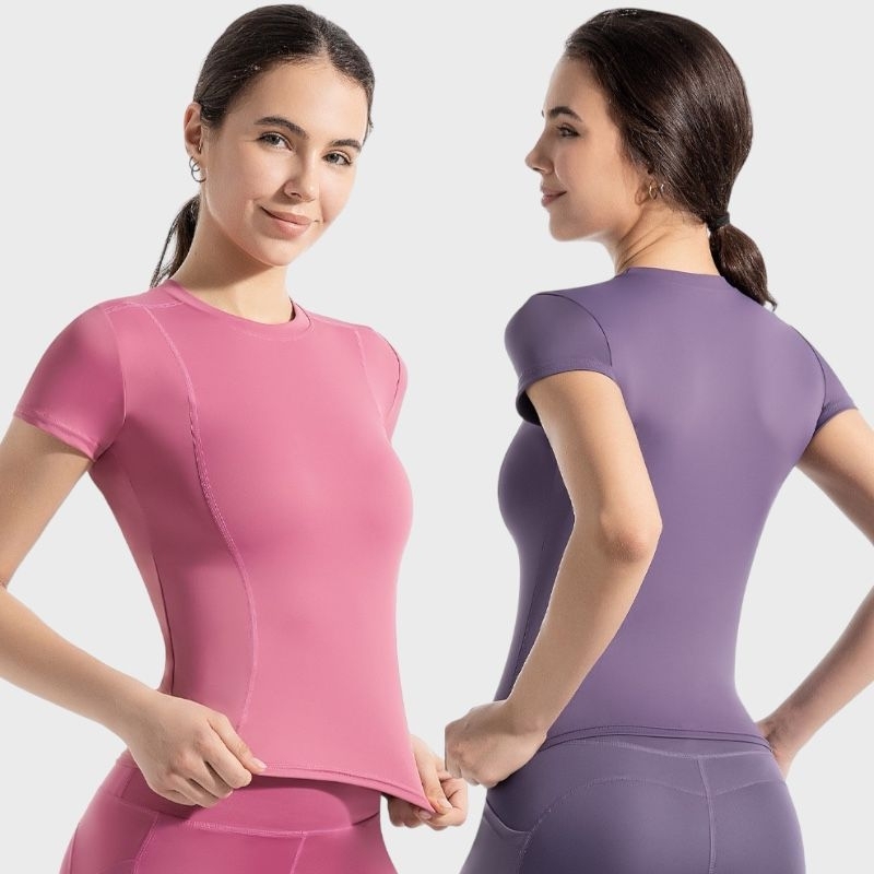 SPORTSHAPER - Baju Olahraga Lengan Pendek Slim Fit Yoga Renang mtdx