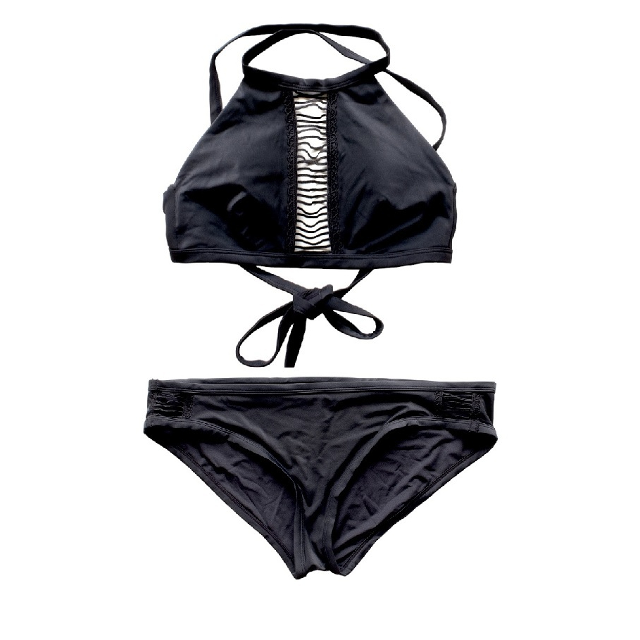 Jual Swim Bikini Set Brand Ekspor, High Neck Halter Front Cut-out