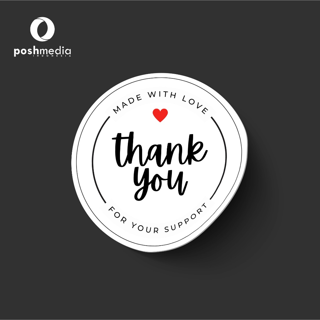 Jual Sticker Thank You / Sticker Terima Kasih Die Cut Kemasan / Sticker ...