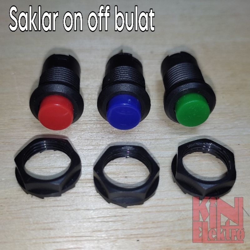 Jual SWITCH / SAKLAR PUSH ON OFF 2 PIN BULAT | Shopee Indonesia
