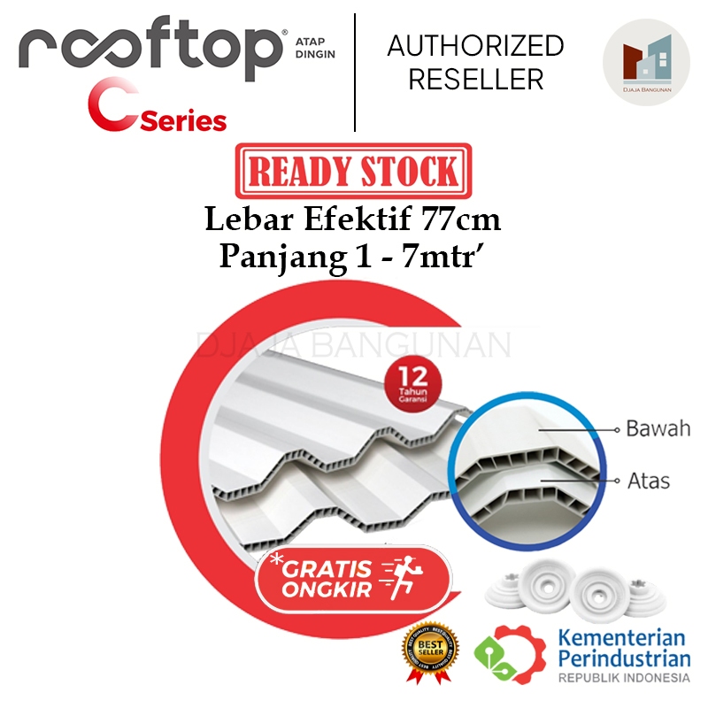 Jual Atap Upvc Rooftop C Series Harga Termurah Rp Mtr Merk Rooftop Ukuran Banyak