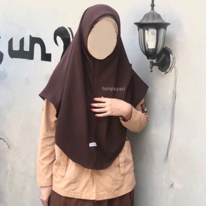 Jual (SMLXL)JILBAB SEKOLAH HIJAB SEGIEMPAT INSTAN KERUDUNG BAHAN WOLFIS