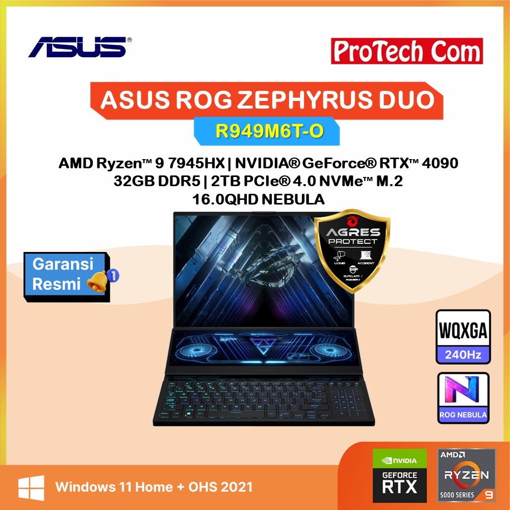 Jual ASUS ROG ZEPHYRUS DUO 16 GX650PY RYZEN 9 7945HX RTX4090 16GB/ 32GB ...