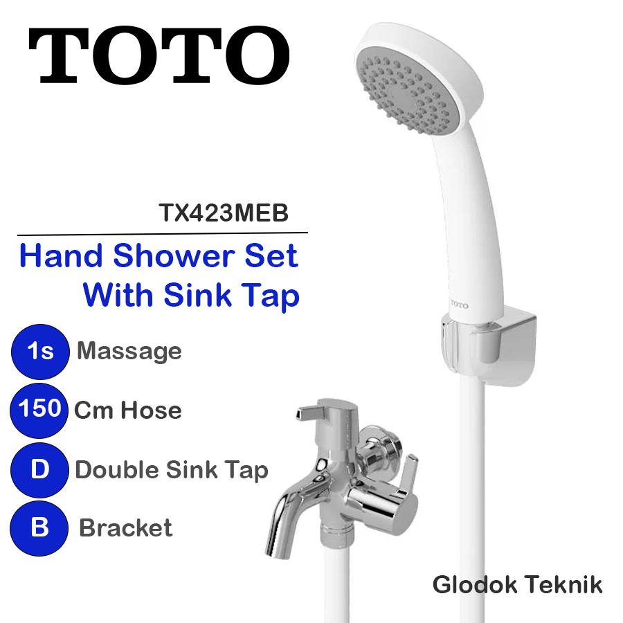 Jual Toto Kran Cabang Double Hand Shower Bundling Set Tx Meb