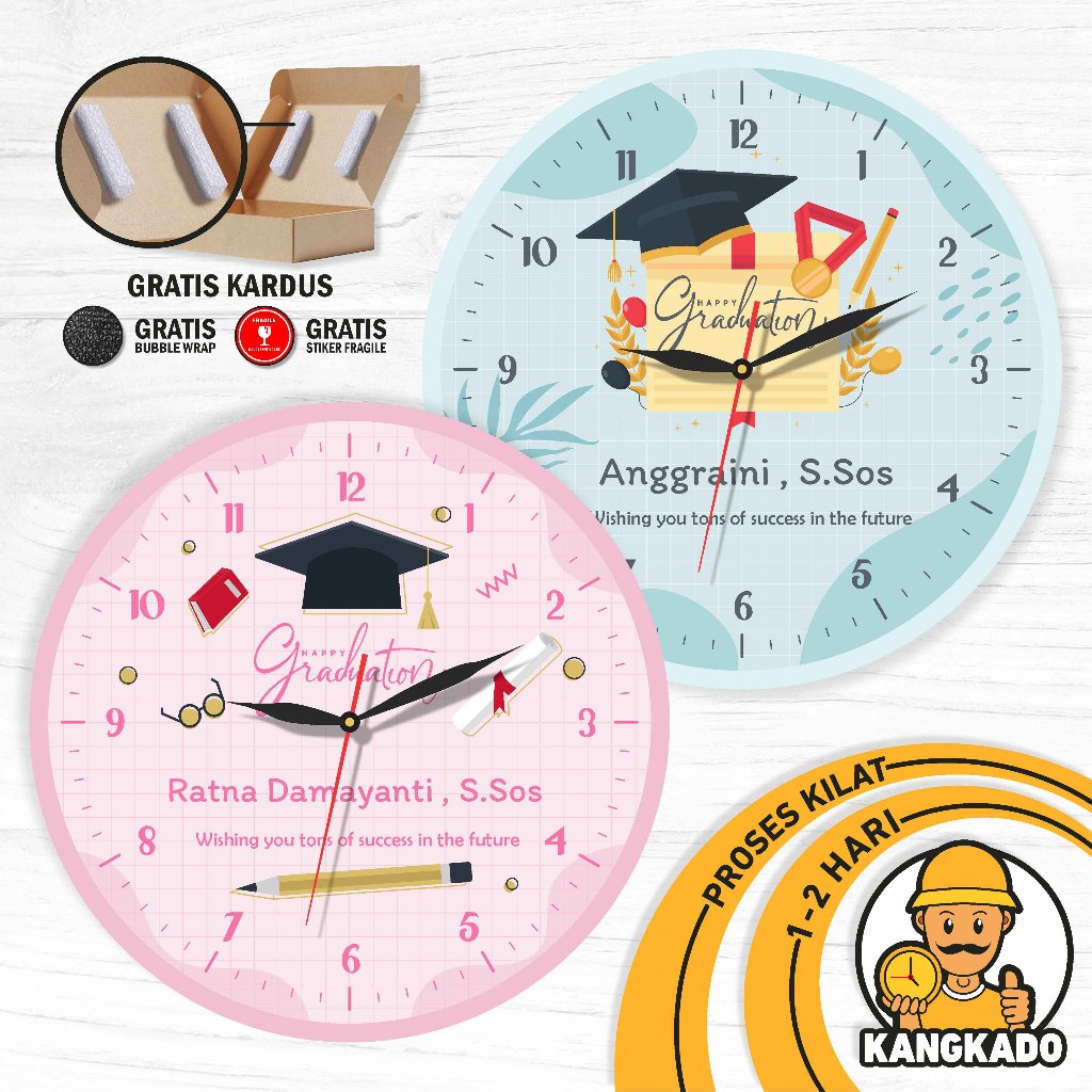 Jual JAM DINDING GRADUATION GIFT KELULUSAN MEJA DUDUK PERPISAHAN ...