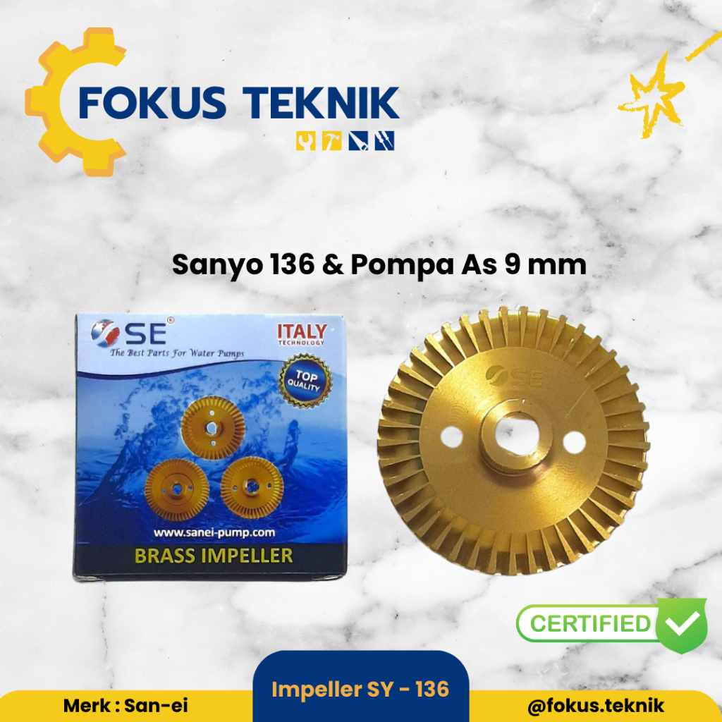 Jual KIPAS IMPELLER KUNINGAN SANYO SY-136 IMPELER AS 9mm | Shopee Indonesia