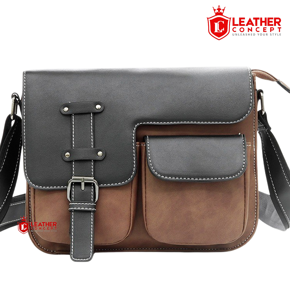 Jual Leather Concept Tas Selempang Kulit Pria Tas Pria Tas Kerja Kulit Pria Gideon Coklat