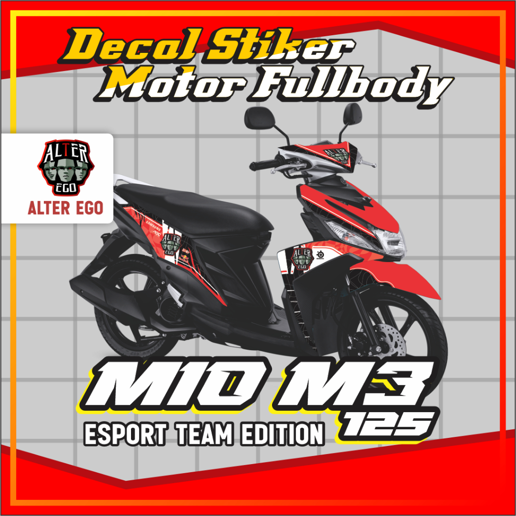 Jual Decal Stiker Motor Mio M3 125 Fullbody - Desain Team Esport ...
