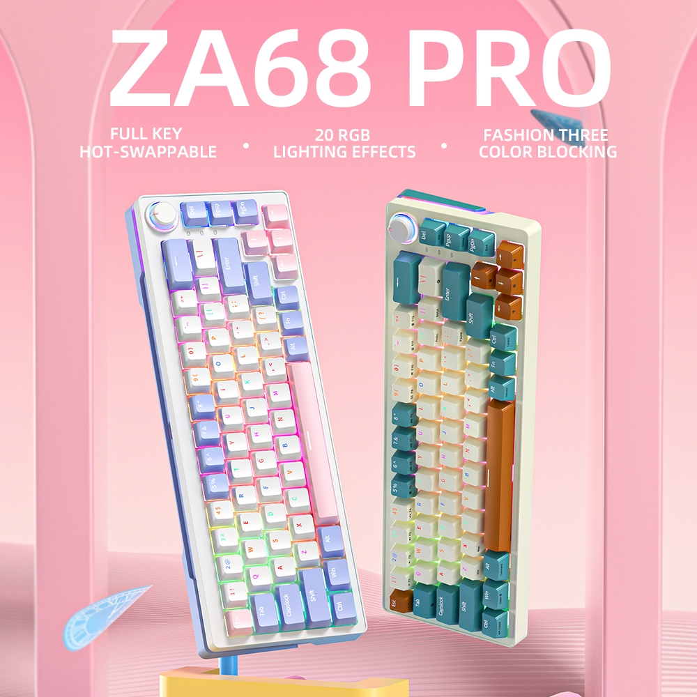 Jual ZIFRIEND ZA68 Mechanical Gaming Keyboard 68 Keys 5pin Hotswap RGB ...