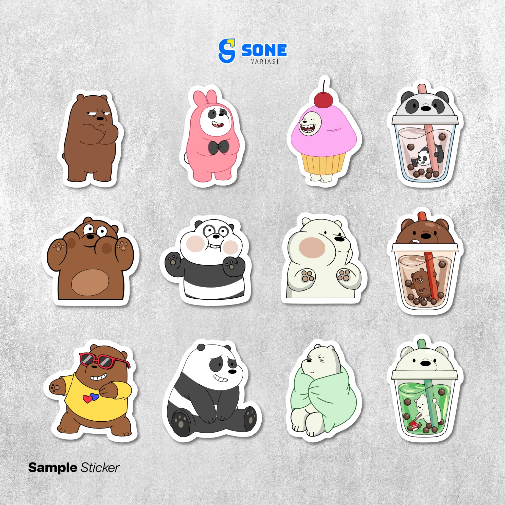 Jual Stiker Pack Kartun We Bare Bears Vinyl Waterproof untuk Freebies ...