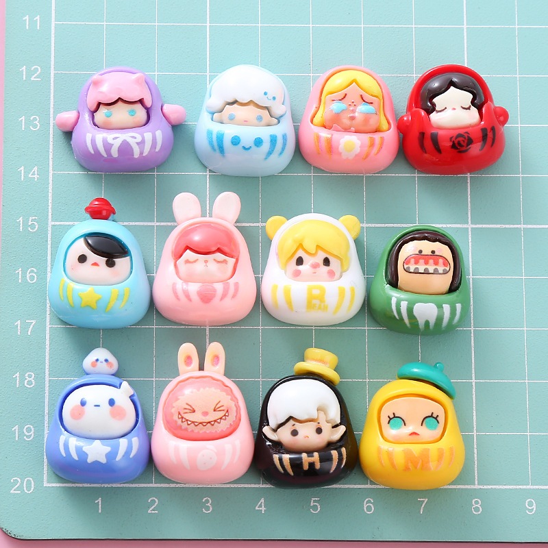 Jual 1 Set (12 Pcs) Resin Clay Diy Glossy Karakter Popmart 2.5cm Clay ...