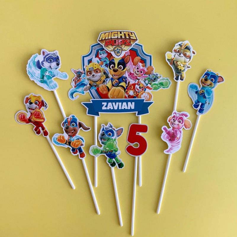 Jual Cake Topper 3D Karakter Paw Patrol Mighty Pups Hiasan Kue Ulang ...