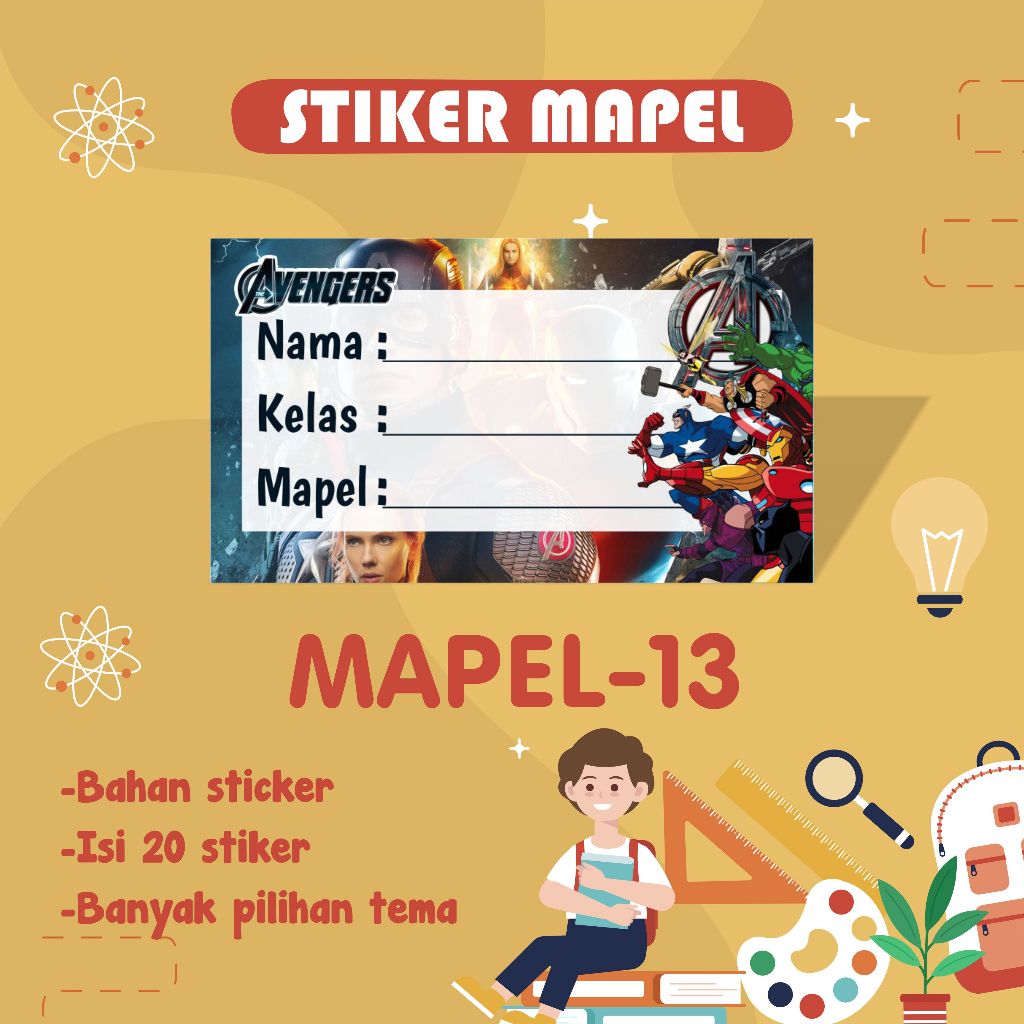 Jual Stiker Mapel Label Buku Pelajaran Sekolah Stiker Mata