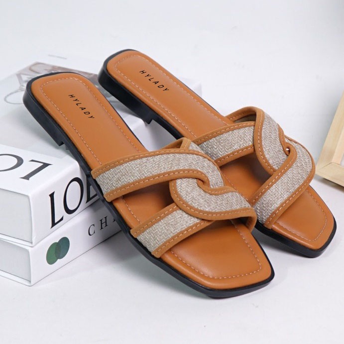 Jual Sendal Sandal Flat Wanita Simple Original Premium Terbaru