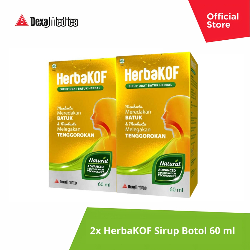 Jual Herbakof Sirup Obat Batuk Rasa Original 60 Ml Twin Pack Shopee