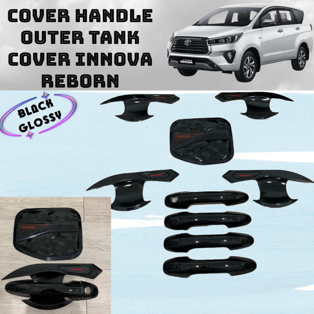 Jual Cover Handle Outer Tank Cover Innova Reborn Black Glossy Aksesoris ...