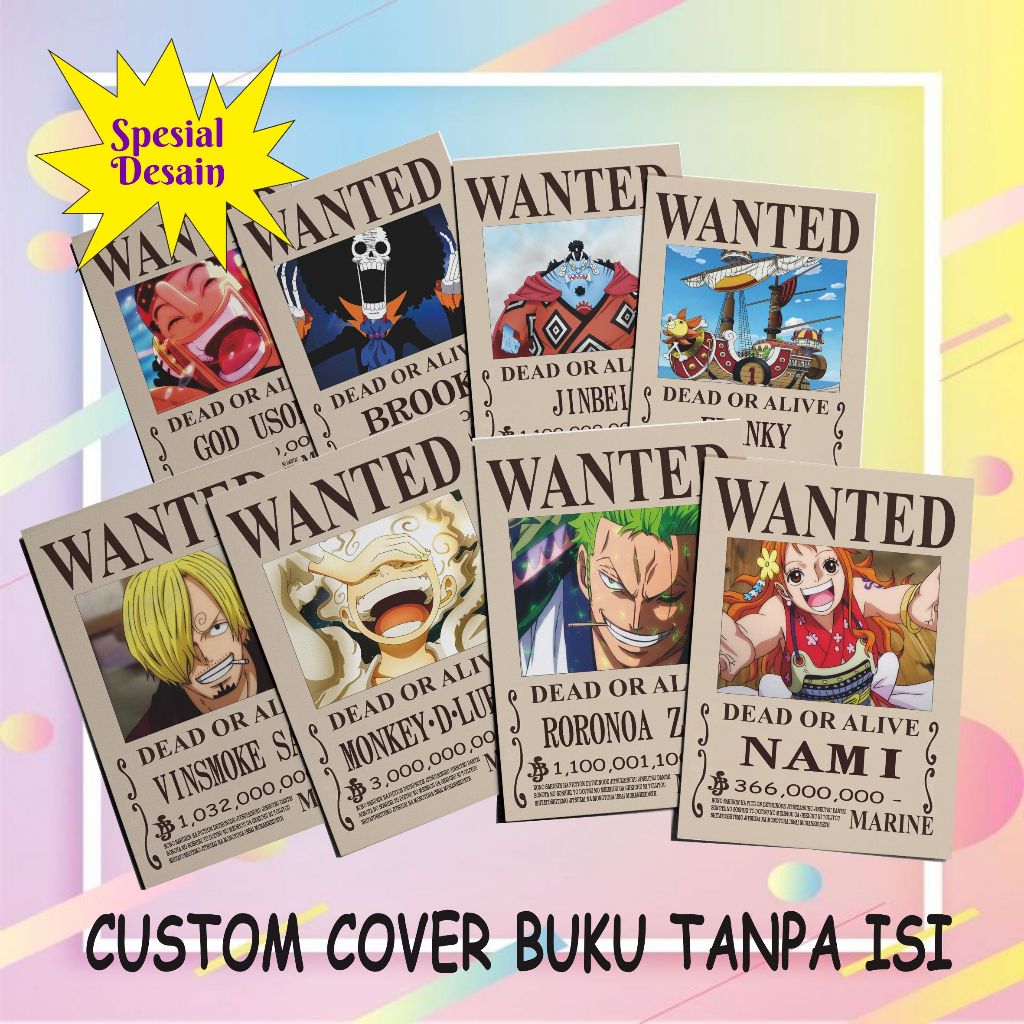 Jual SAMPUL BUKU ONE PIECE SATU LEMBAR CUSTOM UNTUK BUKU SEKOLAH / 1PCS ...