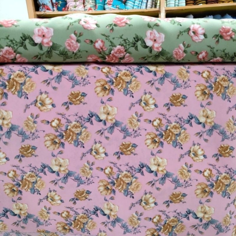 Jual Kain Valentine lebar 115 cm Motif Rose (Harga per 0,5m) | Shopee ...