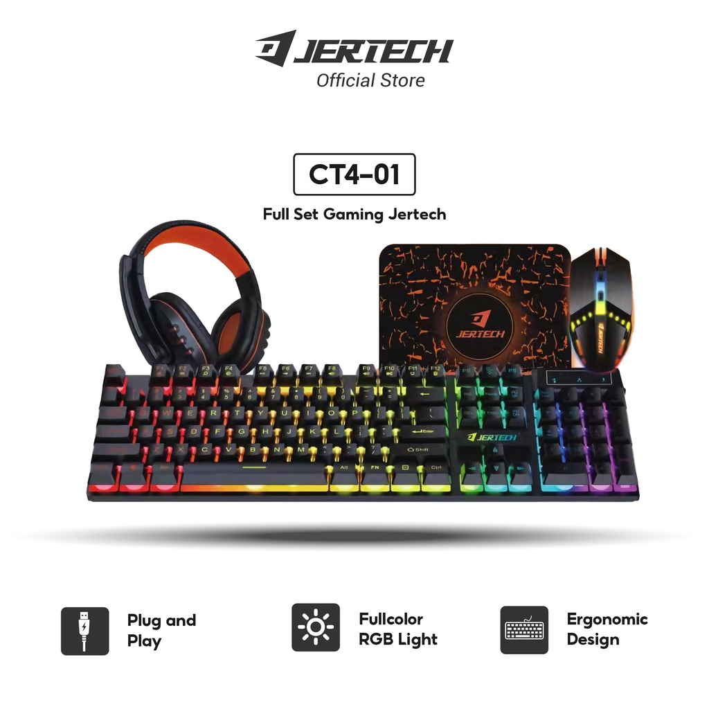 Jual JERTECH Paket 1 Set Keyboard Gaming Headset Mouse CT401 Special ...