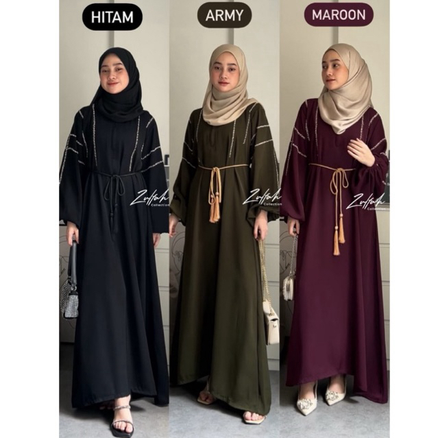 Jual Abaya Safiyah Turkey Gamis Syari Muslimah Bahan Fursan Kombinasi Payet Dress Arab. Shopee