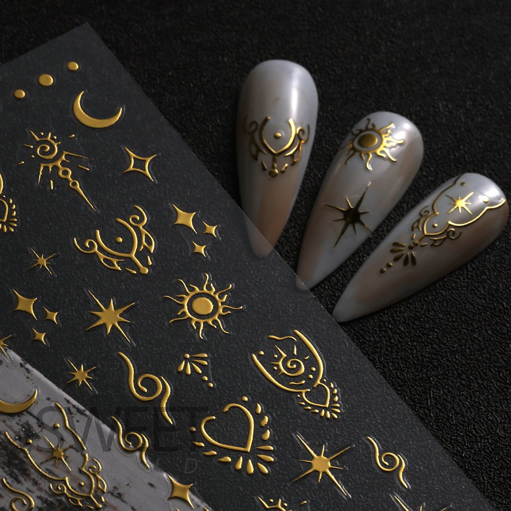 Jual Stiker Seni Kuku Motif Bintang Sparkle Laser Mix Berlian Kristal ...
